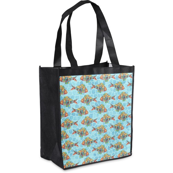 Custom Mosaic Fish Grocery Bag