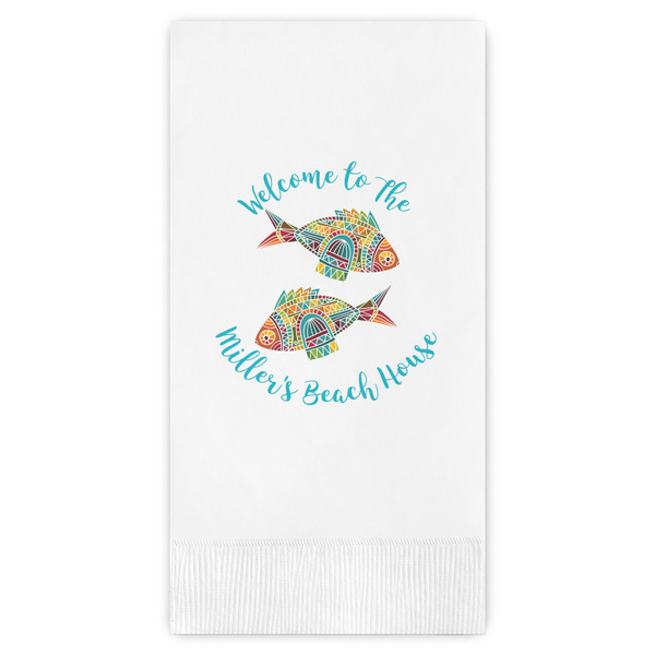 Custom Mosaic Fish Guest Towels - Full Color