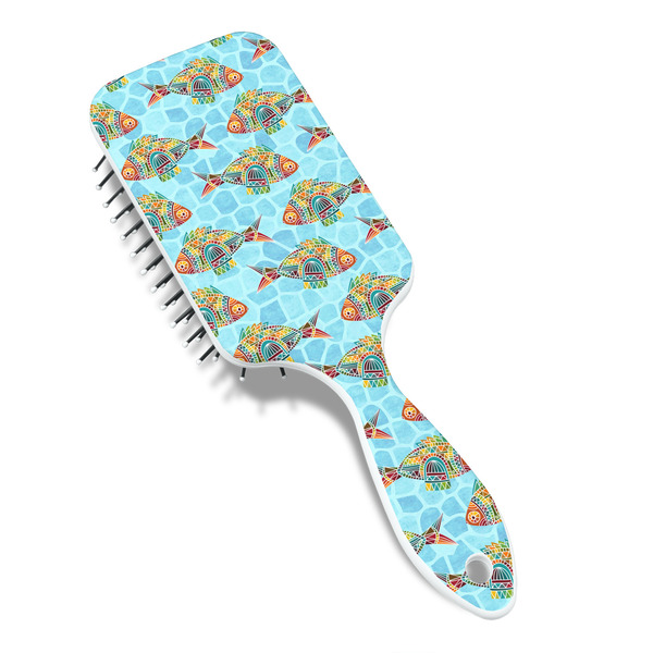 Mosaic Fish Hair Brush - Angle View