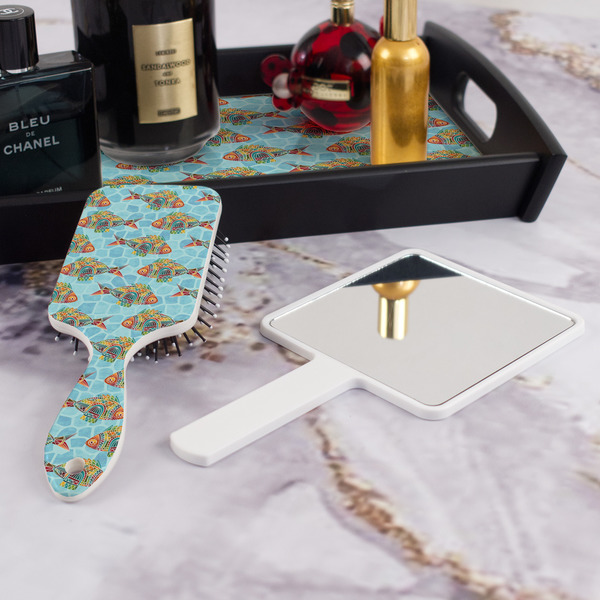 Mosaic Fish Hair Brush - With Hand Mirror