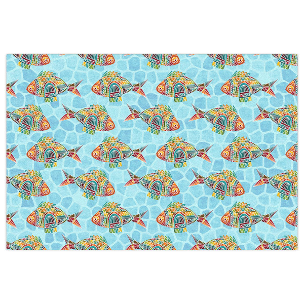 Mosaic Fish Indoor / Outdoor Rug - 2'x3' - Front Flat