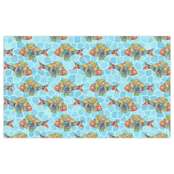 Mosaic Fish Indoor / Outdoor Rug - 3'x5' - Front Flat