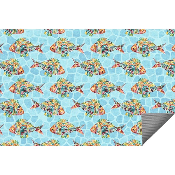 Custom Mosaic Fish Indoor / Outdoor Rug - 4'x6'