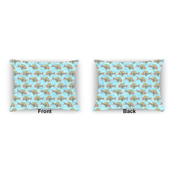 Colorful FIsh  Indoor Rectangular Burlap Pillow (Front and Back)