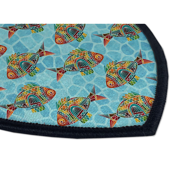 Mosaic Fish Iron on Shield 3 Detail