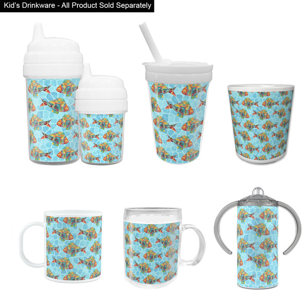 Mosaic Fish Kid's Drinkware - Customized & Personalized