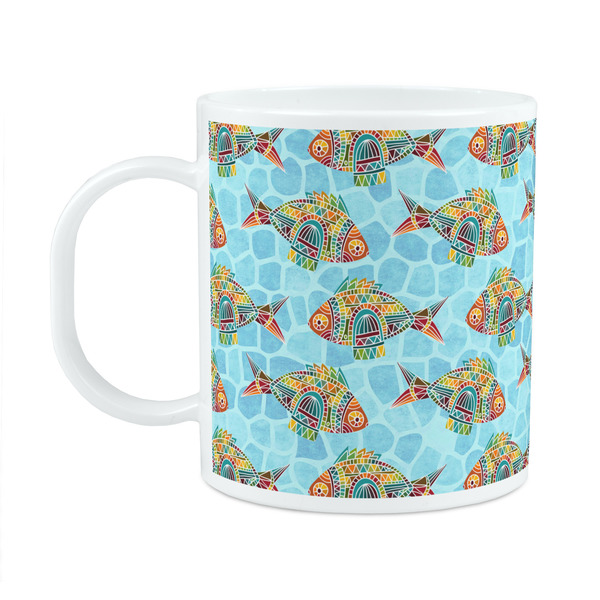 Custom Mosaic Fish Plastic Kids Mug