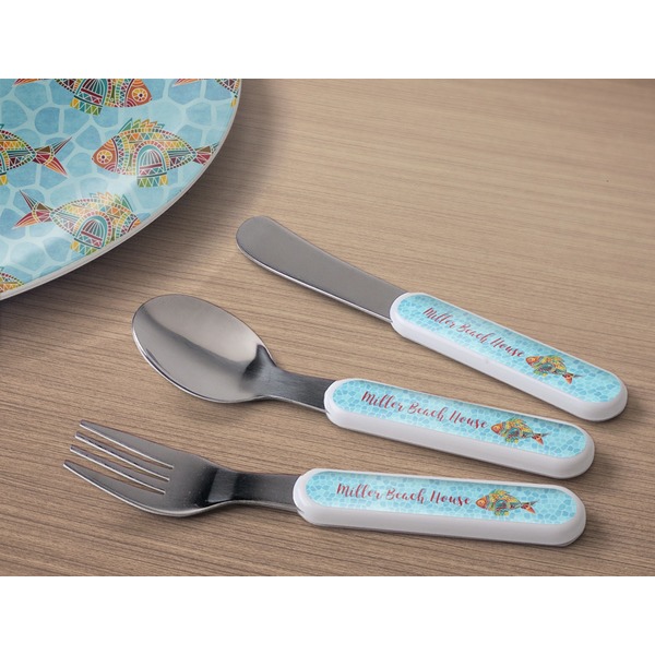 Mosaic Fish Kids Flatware w/ Plate