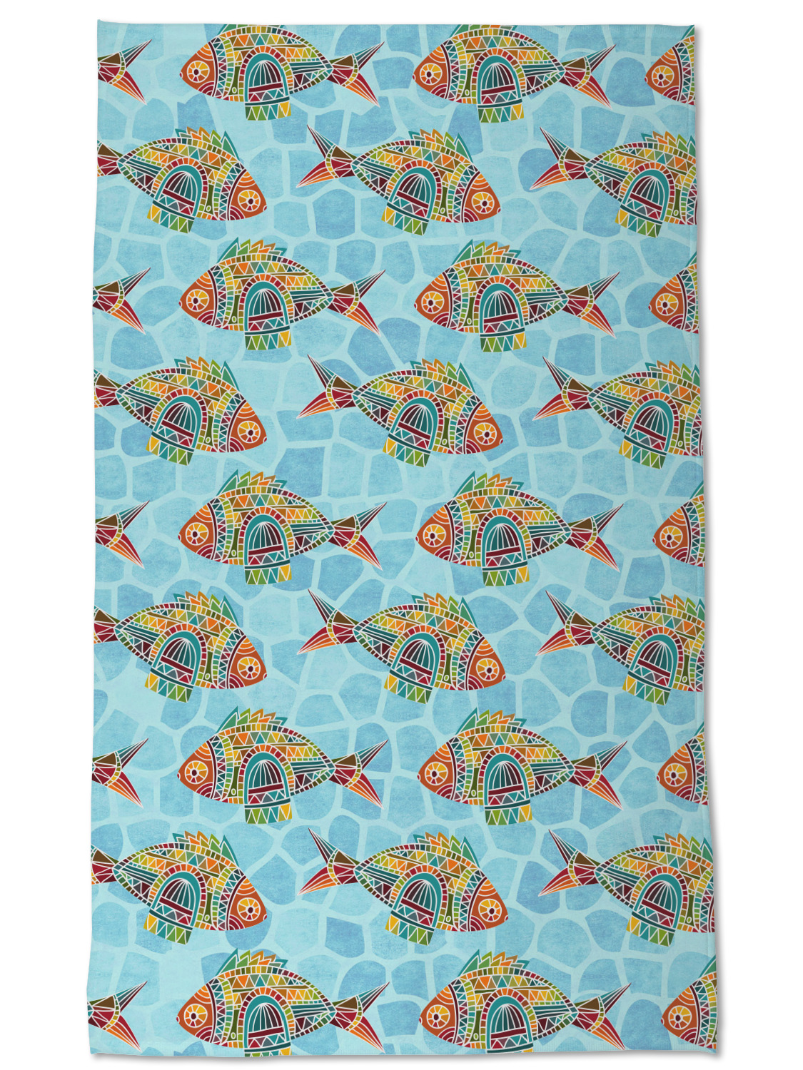 Mosaic Fish Kitchen Towel - Full Print - YouCustomizeIt