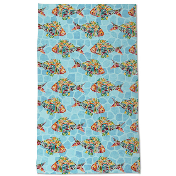 Mosaic Fish Kitchen Towel - Poly Cotton - Full Front