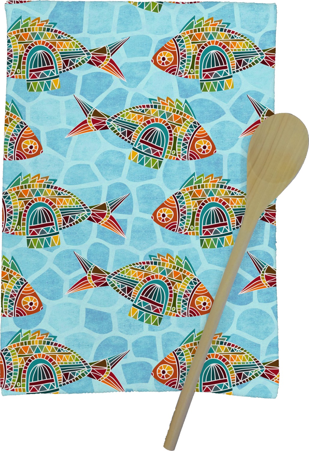 Mosaic Fish Kitchen Towel Full Print (Personalized) YouCustomizeIt