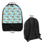 Mosaic Fish Large Backpack - Black - Front & Back View