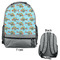 Mosaic Fish Large Backpack - Gray - Front & Back View