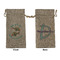 Mosaic Fish Large Burlap Gift Bag - Front & Back