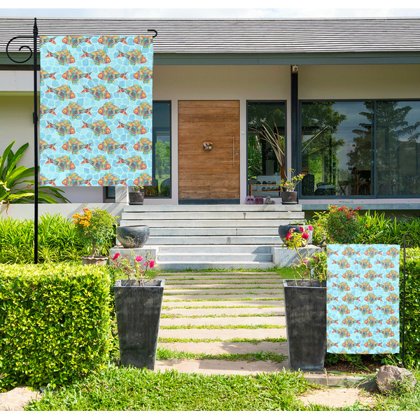 Custom Mosaic Fish Large Garden Flag - Single Sided