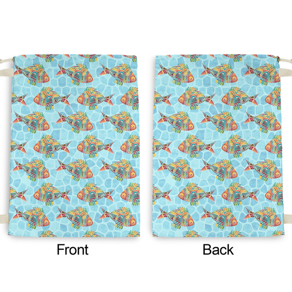 Mosaic Fish Large Laundry Bag - Front & Back View