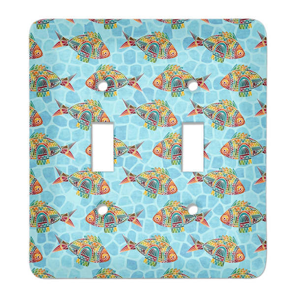 Custom Mosaic Fish Light Switch Cover (2 Toggle Plate)