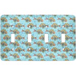 Mosaic Fish Light Switch Cover (4 Toggle Plate)