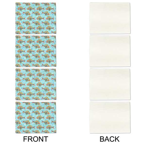 Mosaic Fish Linen Placemat - APPROVAL Set of 4 (single sided)