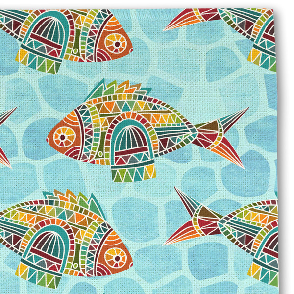 Mosaic Fish Linen Placemat - DETAIL