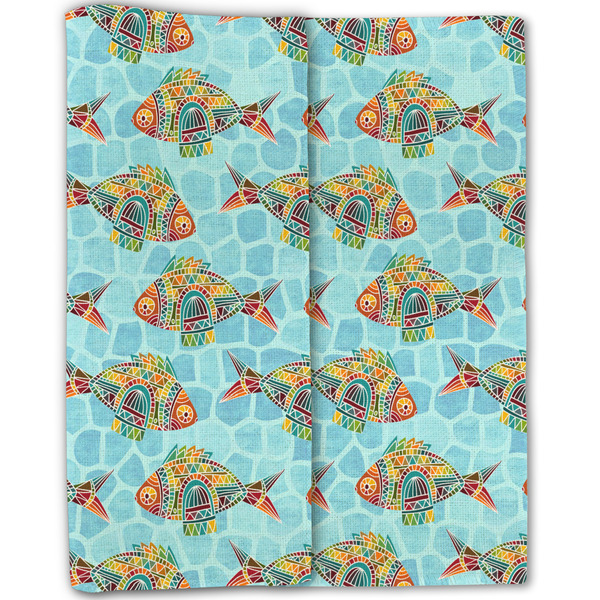Mosaic Fish Linen Placemat - Folded Half (double sided)