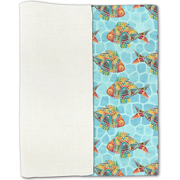 Mosaic Fish Linen Placemat - Folded Half
