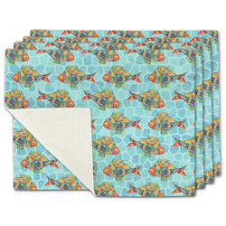Mosaic Fish Single-Sided Linen Placemat - Set of 4