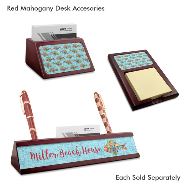 Mosaic Fish Mahogany Desk Accessories