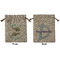 Mosaic Fish Medium Burlap Gift Bag - Front & Back