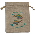 Mosaic Fish Burlap Gift Bag