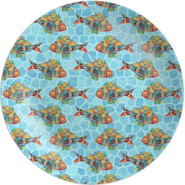 Custom Mosaic Fish Melamine Plate - 10"