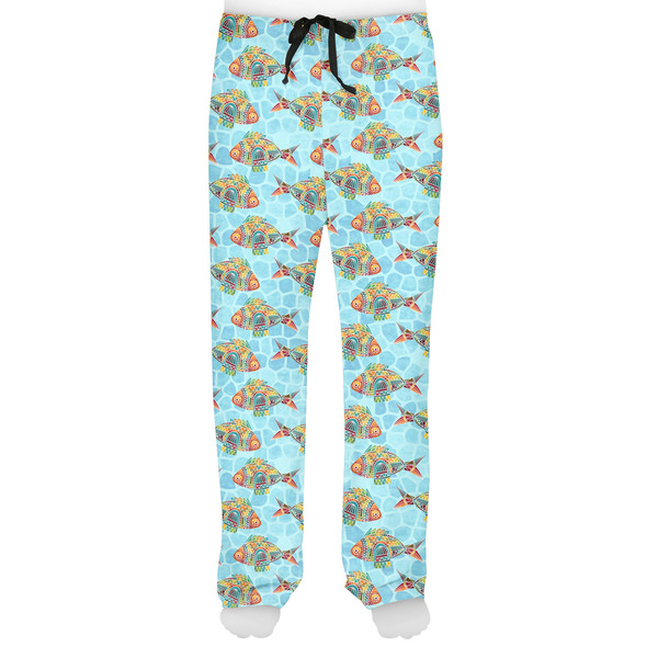 Mosaic Fish Men's Pjs Front - on model