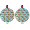 Mosaic Fish Metal Ball Ornament - Front and Back