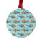 Mosaic Fish Metal Ball Ornament - Front