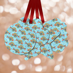 Mosaic Fish Metal Ornaments - Double Sided