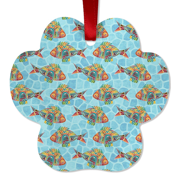 Mosaic Fish Metal Paw Ornament - Front