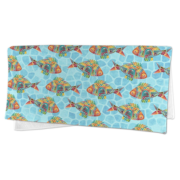 Mosaic Fish Microfiber Dish Rag - FOLDED (half)