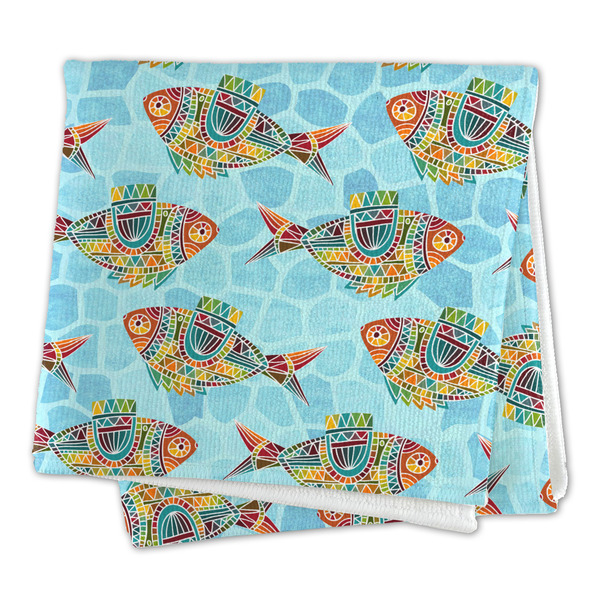 Mosaic Fish Microfiber Dish Rag - FOLDED (square)