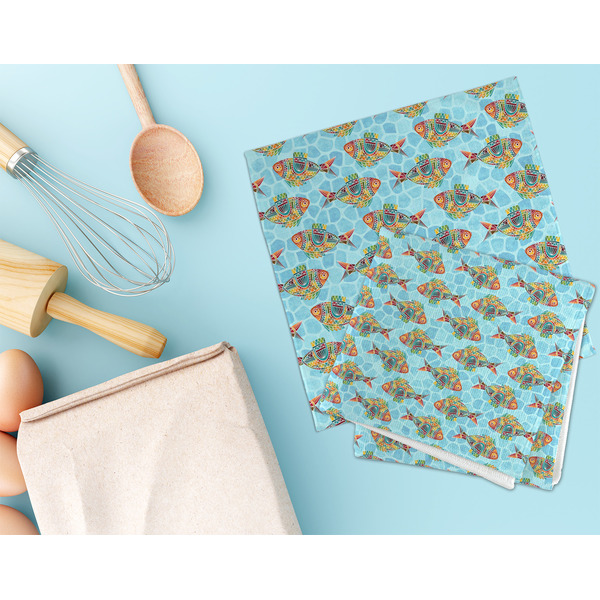 Mosaic Fish Microfiber Dish Rag - LIFESTYLE