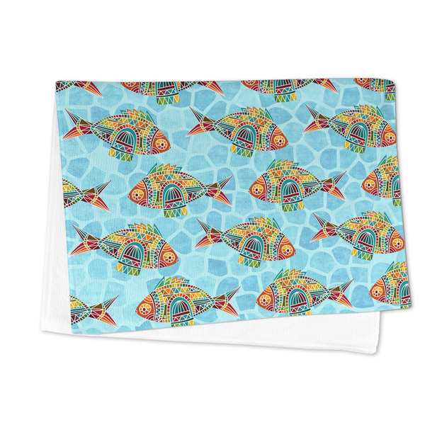 Mosaic Fish Microfiber Dish Towel - FOLDED HALF