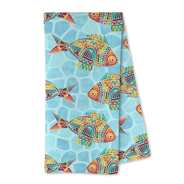 Custom Mosaic Fish Kitchen Towel - Microfiber