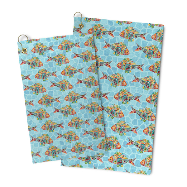 Mosaic Fish Microfiber Golf Towel - PARENT/MAIN