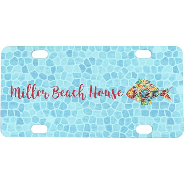 Custom Mosaic Fish Mini / Bicycle License Plate (4 Holes)