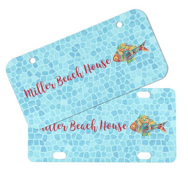 Mosaic Fish Mini License Plates - MAIN (4 and 2 Holes)