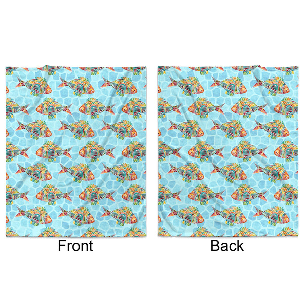 Mosaic Fish Minky Blanket - 50"x60" - Double Sided - Front & Back