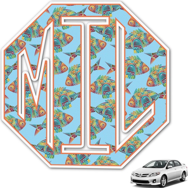 Custom Mosaic Fish Monogram Car Decal