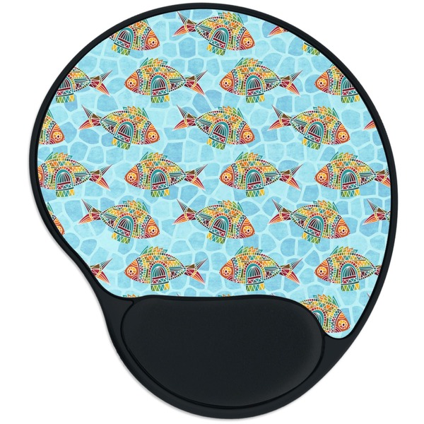 Custom Mosaic Fish Mouse Pad with Wrist Support