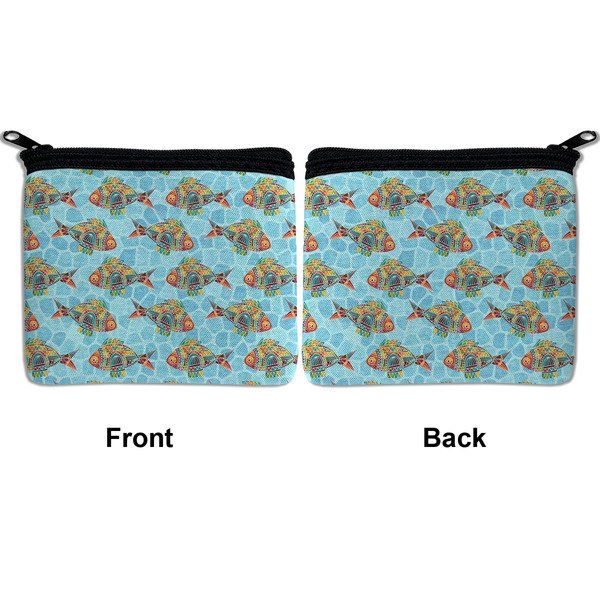 Mosaic Fish Neoprene Coin Purse - Front & Back (APPROVAL)