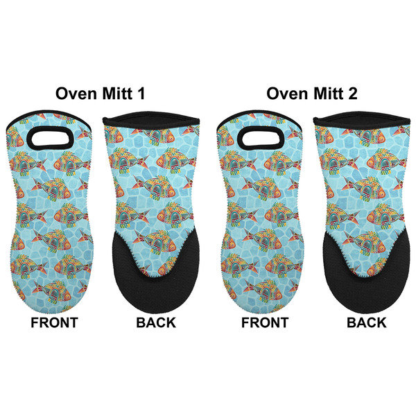 Mosaic Fish Neoprene Oven Mitt - Set of 2 - Approval