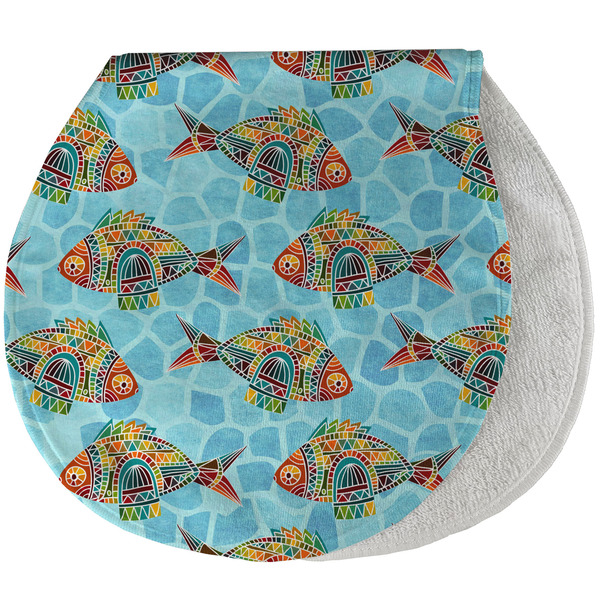 Mosaic Fish New Baby Burp Folded